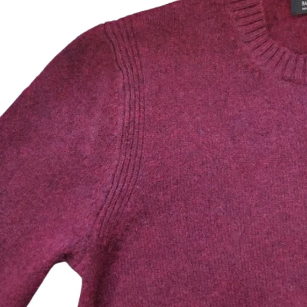 Banana Republic Men's Maroon 100% Merino Extra Fine Wool Italian Yarn Sweater